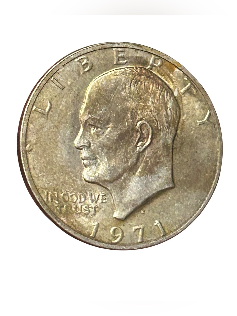 1971D Eisenhower Dollar Coin - Silver-Toned Collectible